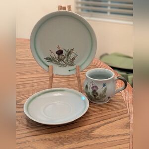Buchan Stoneware Set Floral Pattern Scotland Three-Piece Vintage
